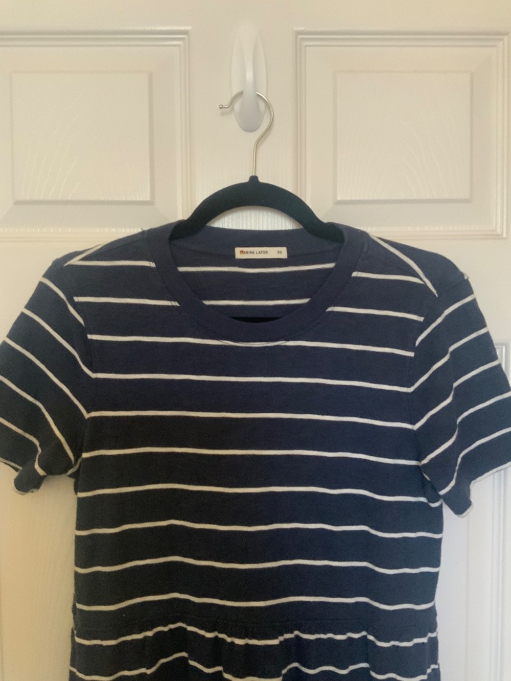 Marine Layer Navy/White Striped Jersey Cotton Dress in Size XS - Picture 3 of 4